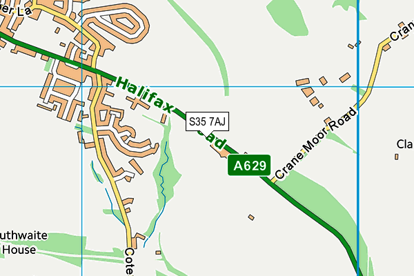 S35 7AJ map - OS VectorMap District (Ordnance Survey)