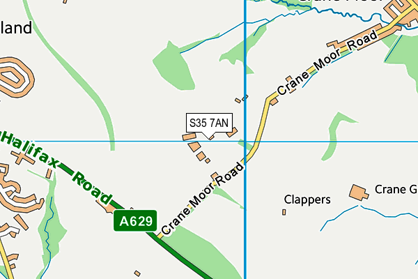 S35 7AN map - OS VectorMap District (Ordnance Survey)