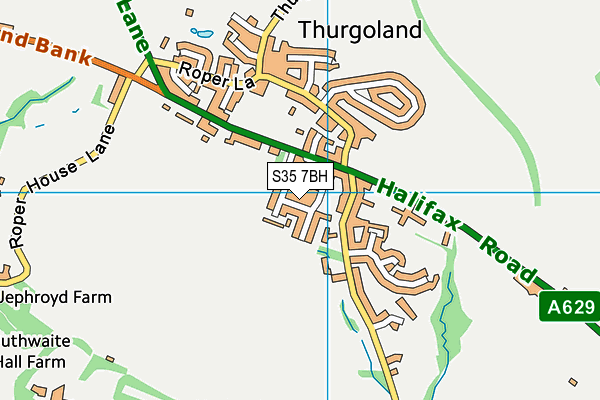 S35 7BH map - OS VectorMap District (Ordnance Survey)