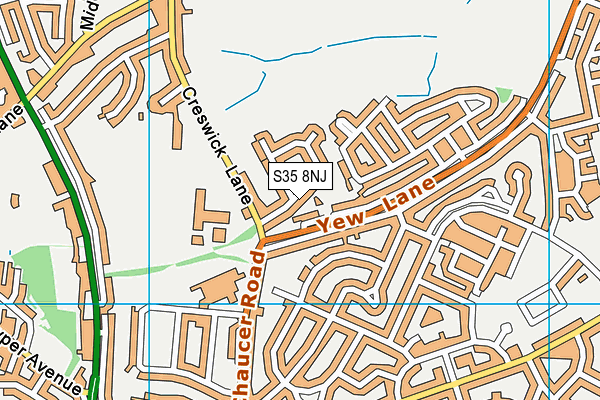 S35 8NJ map - OS VectorMap District (Ordnance Survey)