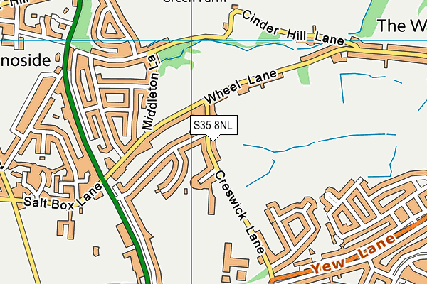 S35 8NL map - OS VectorMap District (Ordnance Survey)