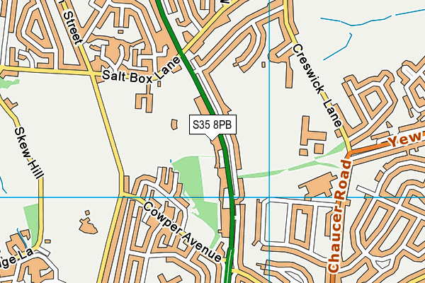 S35 8PB map - OS VectorMap District (Ordnance Survey)