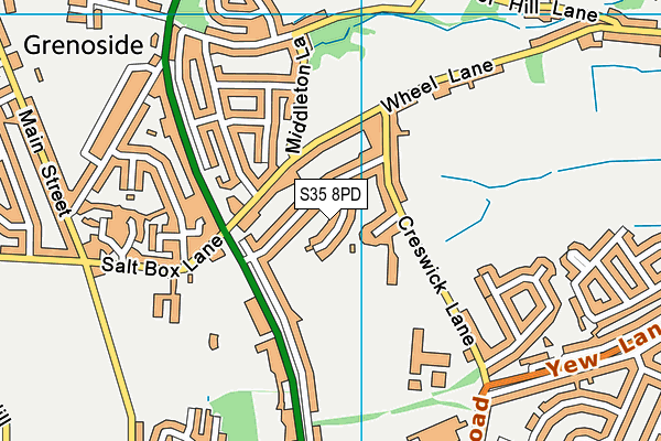 S35 8PD map - OS VectorMap District (Ordnance Survey)