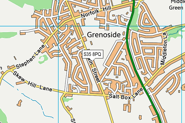 Grenoside Park map (S35 8PQ) - OS VectorMap District (Ordnance Survey)