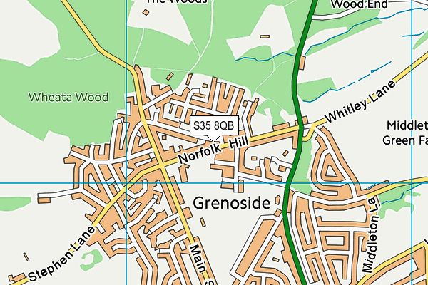 Grenoside Community Primary School map (S35 8QB) - OS VectorMap District (Ordnance Survey)