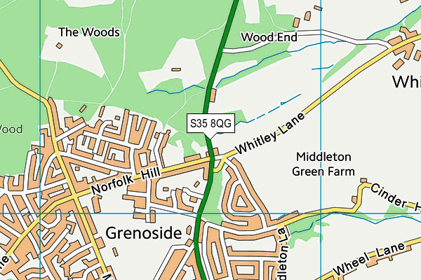 S35 8QG map - OS VectorMap District (Ordnance Survey)