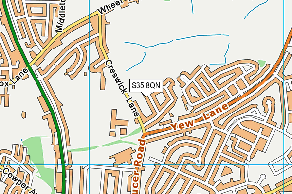 S35 8QN map - OS VectorMap District (Ordnance Survey)