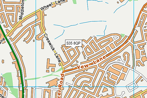 S35 8QP map - OS VectorMap District (Ordnance Survey)