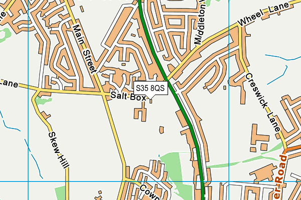 S35 8QS map - OS VectorMap District (Ordnance Survey)