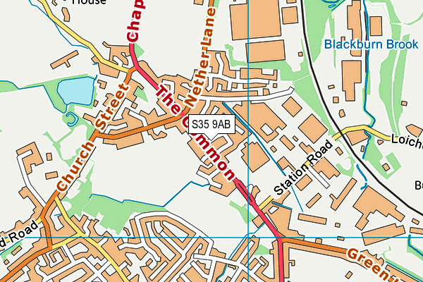 S35 9AB map - OS VectorMap District (Ordnance Survey)