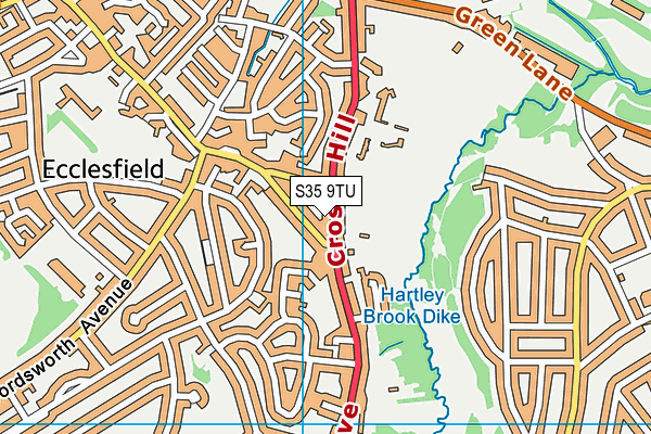 S35 9TU map - OS VectorMap District (Ordnance Survey)