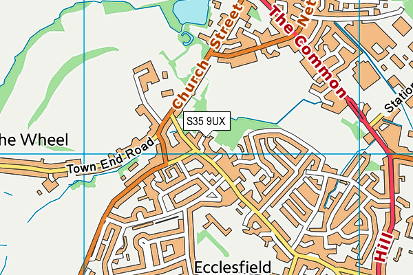 S35 9UX map - OS VectorMap District (Ordnance Survey)