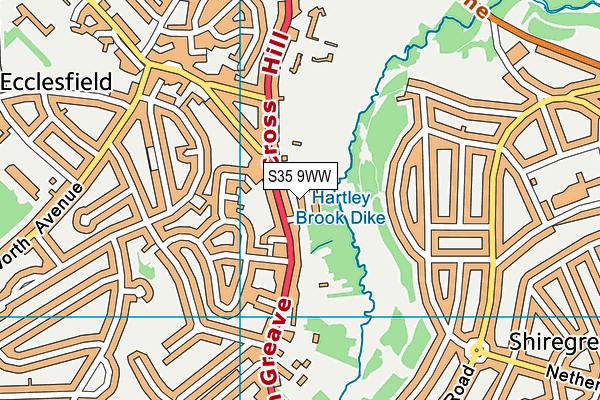 S35 9WW map - OS VectorMap District (Ordnance Survey)