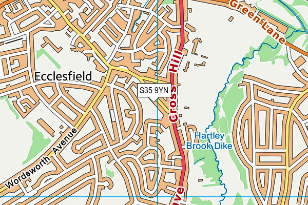 S35 9YN map - OS VectorMap District (Ordnance Survey)