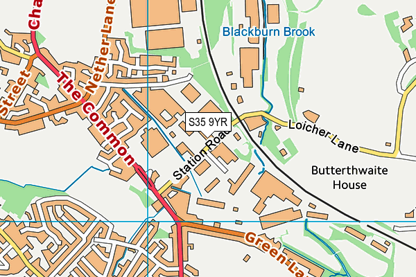 S35 9YR map - OS VectorMap District (Ordnance Survey)