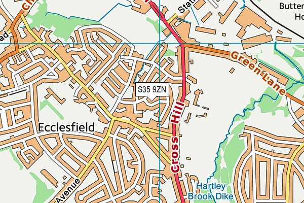 S35 9ZN map - OS VectorMap District (Ordnance Survey)