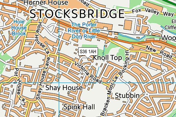 S36 1AH map - OS VectorMap District (Ordnance Survey)