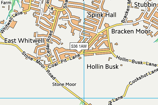 Stocksbridge Youth Centre map (S36 1AW) - OS VectorMap District (Ordnance Survey)