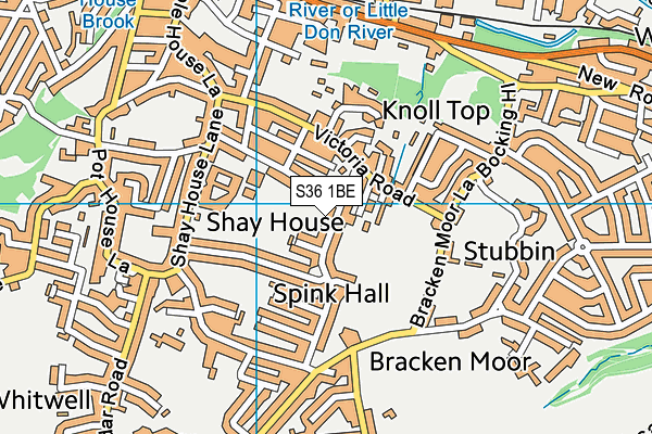 S36 1BE map - OS VectorMap District (Ordnance Survey)