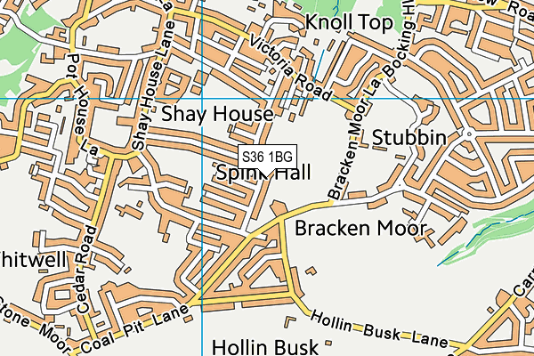 S36 1BG map - OS VectorMap District (Ordnance Survey)