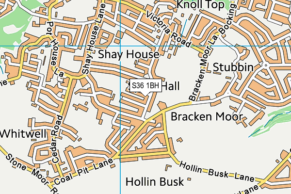 S36 1BH map - OS VectorMap District (Ordnance Survey)
