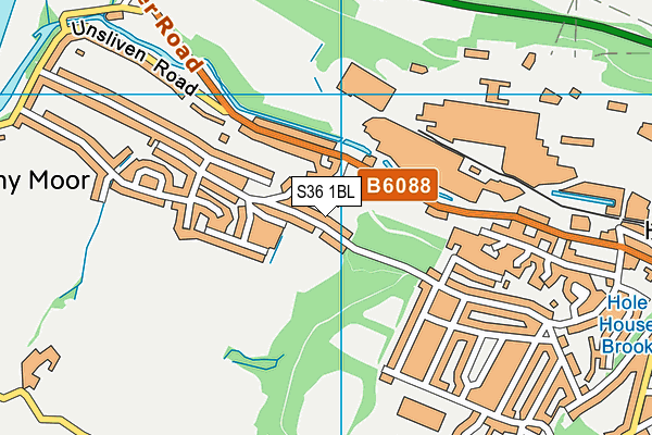 S36 1BL map - OS VectorMap District (Ordnance Survey)