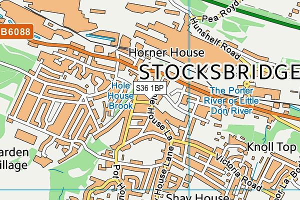 S36 1BP map - OS VectorMap District (Ordnance Survey)