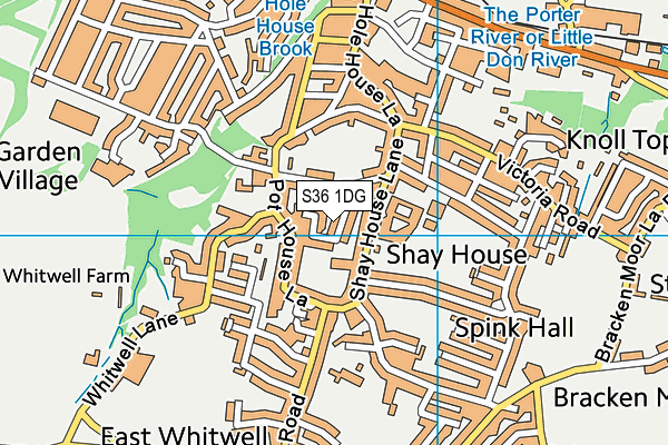 S36 1DG map - OS VectorMap District (Ordnance Survey)