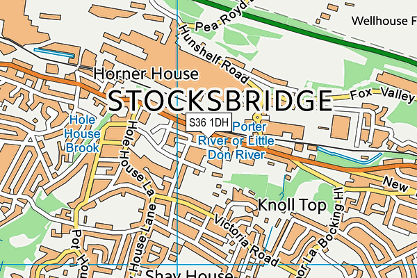 S36 1DH map - OS VectorMap District (Ordnance Survey)