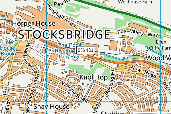 S36 1DJ map - OS VectorMap District (Ordnance Survey)