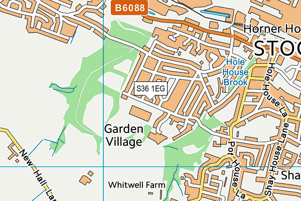 Oxley Park map (S36 1EG) - OS VectorMap District (Ordnance Survey)