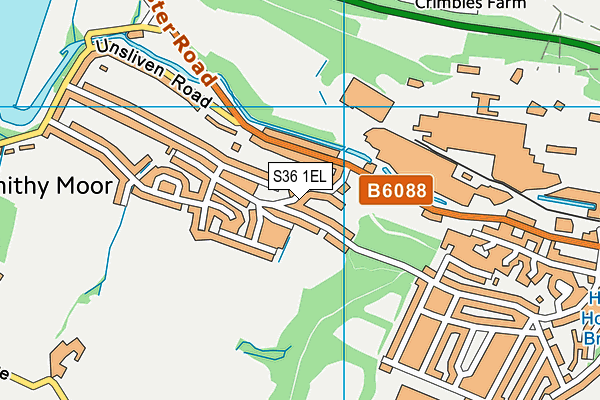 S36 1EL map - OS VectorMap District (Ordnance Survey)