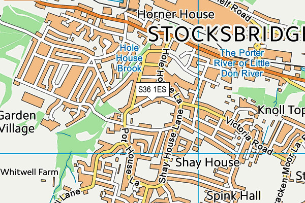S36 1ES map - OS VectorMap District (Ordnance Survey)