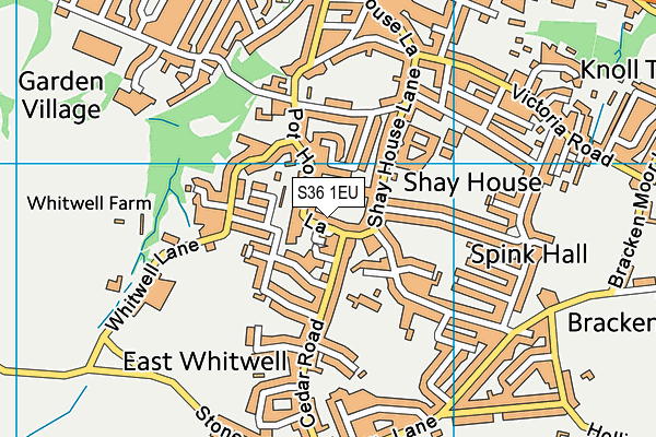 S36 1EU map - OS VectorMap District (Ordnance Survey)