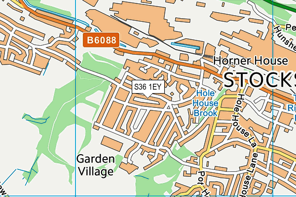 S36 1EY map - OS VectorMap District (Ordnance Survey)