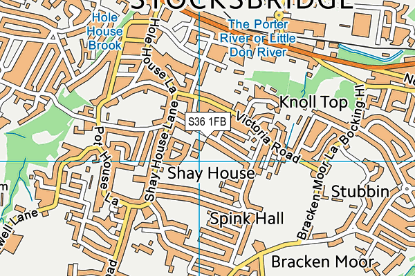 S36 1FB map - OS VectorMap District (Ordnance Survey)