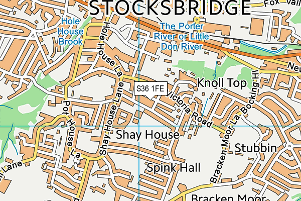 S36 1FE map - OS VectorMap District (Ordnance Survey)