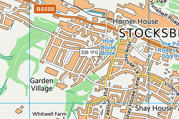 S36 1FG map - OS VectorMap District (Ordnance Survey)