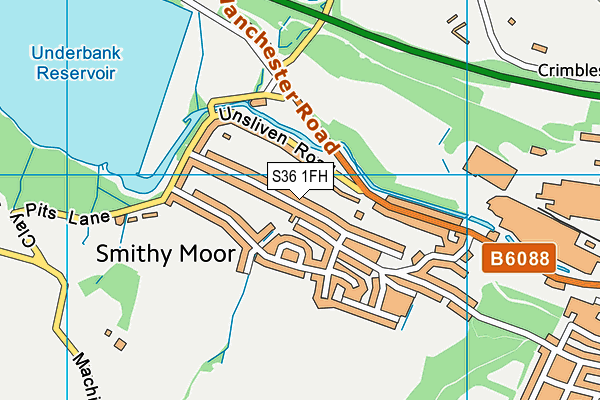 S36 1FH map - OS VectorMap District (Ordnance Survey)