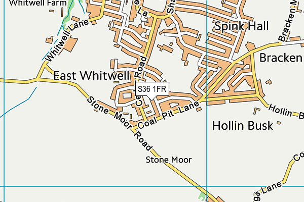 S36 1FR map - OS VectorMap District (Ordnance Survey)