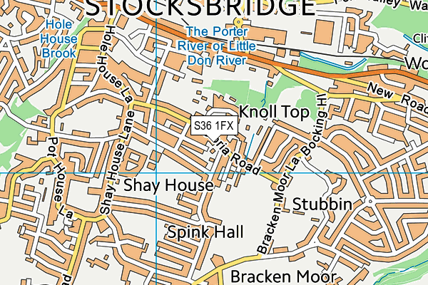 S36 1FX map - OS VectorMap District (Ordnance Survey)