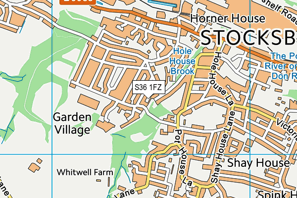 S36 1FZ map - OS VectorMap District (Ordnance Survey)