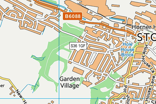 S36 1GF map - OS VectorMap District (Ordnance Survey)