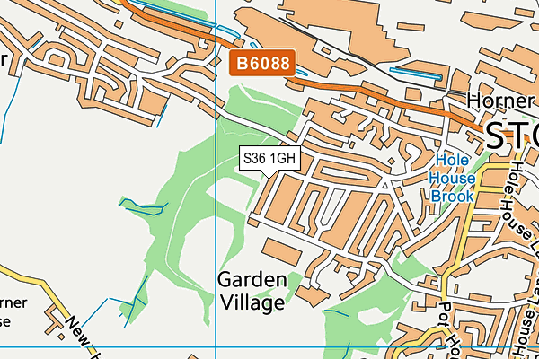 S36 1GH map - OS VectorMap District (Ordnance Survey)