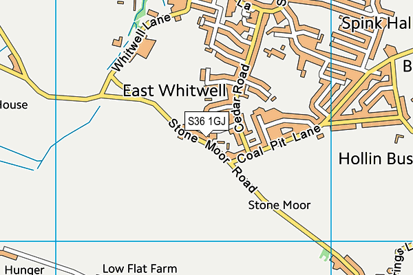 S36 1GJ map - OS VectorMap District (Ordnance Survey)