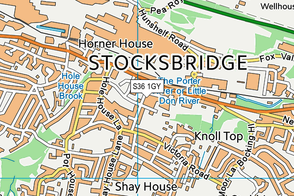 S36 1GY map - OS VectorMap District (Ordnance Survey)