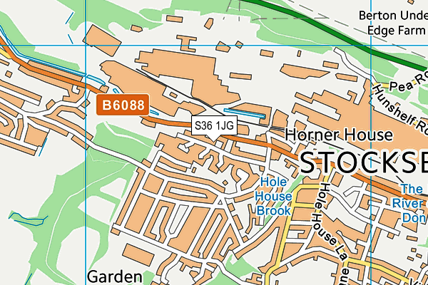 S36 1JG map - OS VectorMap District (Ordnance Survey)