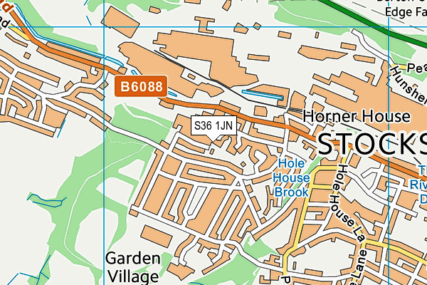 S36 1JN map - OS VectorMap District (Ordnance Survey)