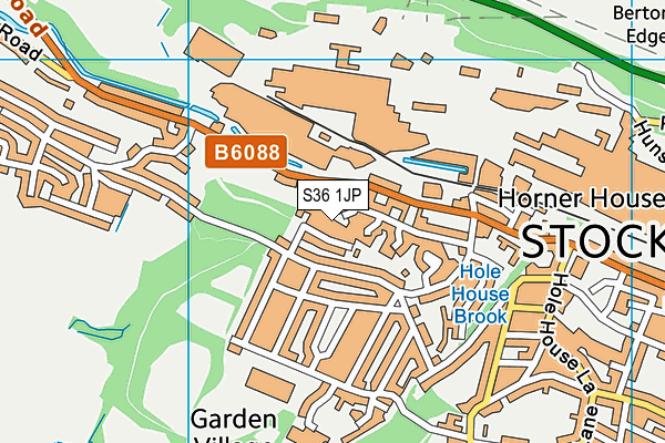 S36 1JP map - OS VectorMap District (Ordnance Survey)