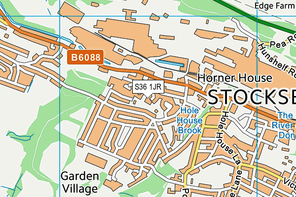 S36 1JR map - OS VectorMap District (Ordnance Survey)